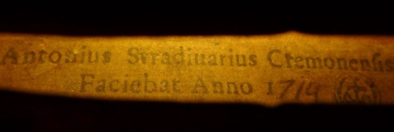 斯特拉迪瓦里1714 “達芬奇,前塞德爾”內標簽